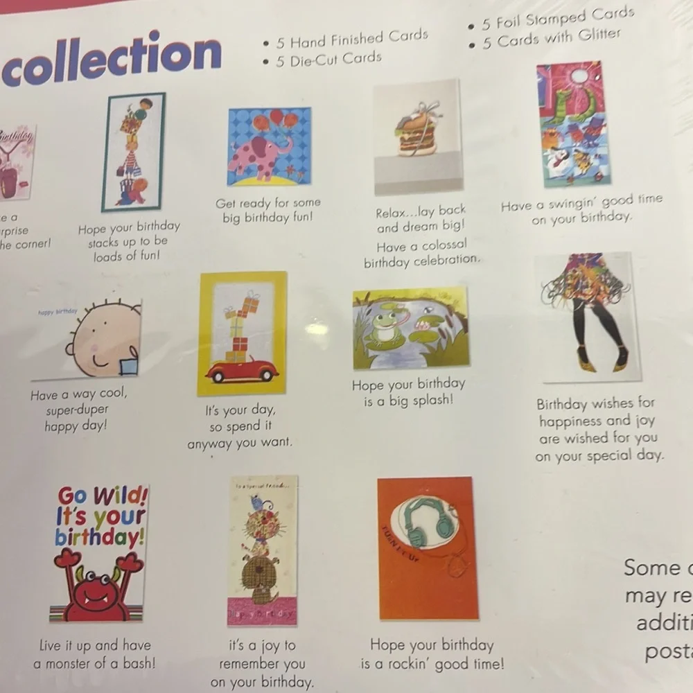 20 Juvenile Birthday Card Collection with envelopes